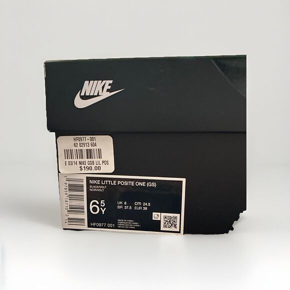 Nike Little Posite One GS Black Volt 6.5Y High Top Sneakers HF0977-001 main image 4